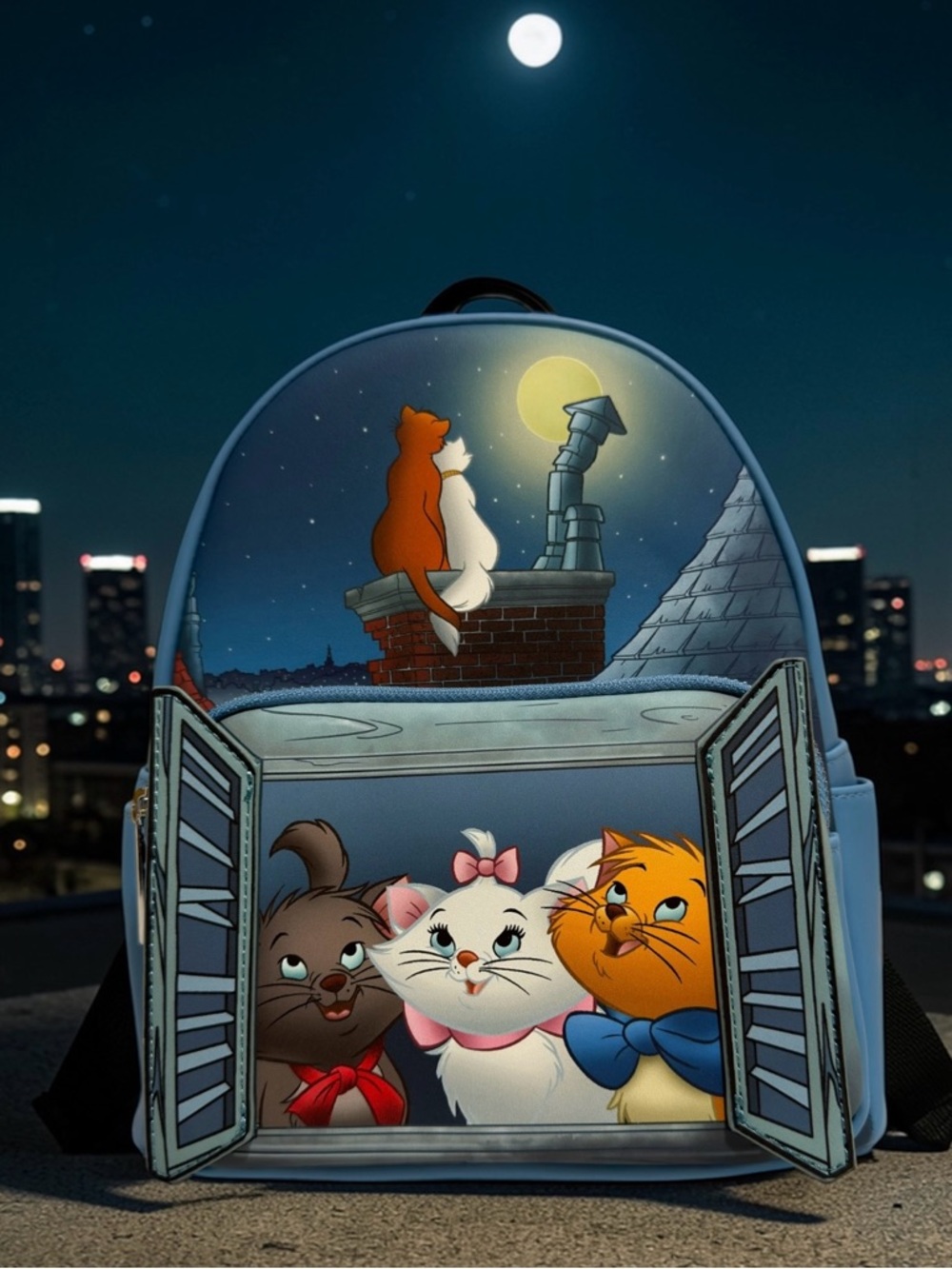 Disney Aristocats Loungefly Window Portrait Backpack NWT Marie Toulouse Berlioz
